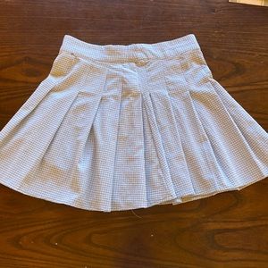 Blue and white flannel pattern skirt teens/kids (x-small) great condition